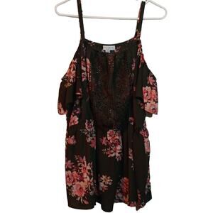 EUC Boutique Plus Floral Top Off the Shoulder 1X